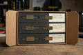 Capillary tubing sample case open showing six tube sections in 316L, duplex, and Inconel with spec cards